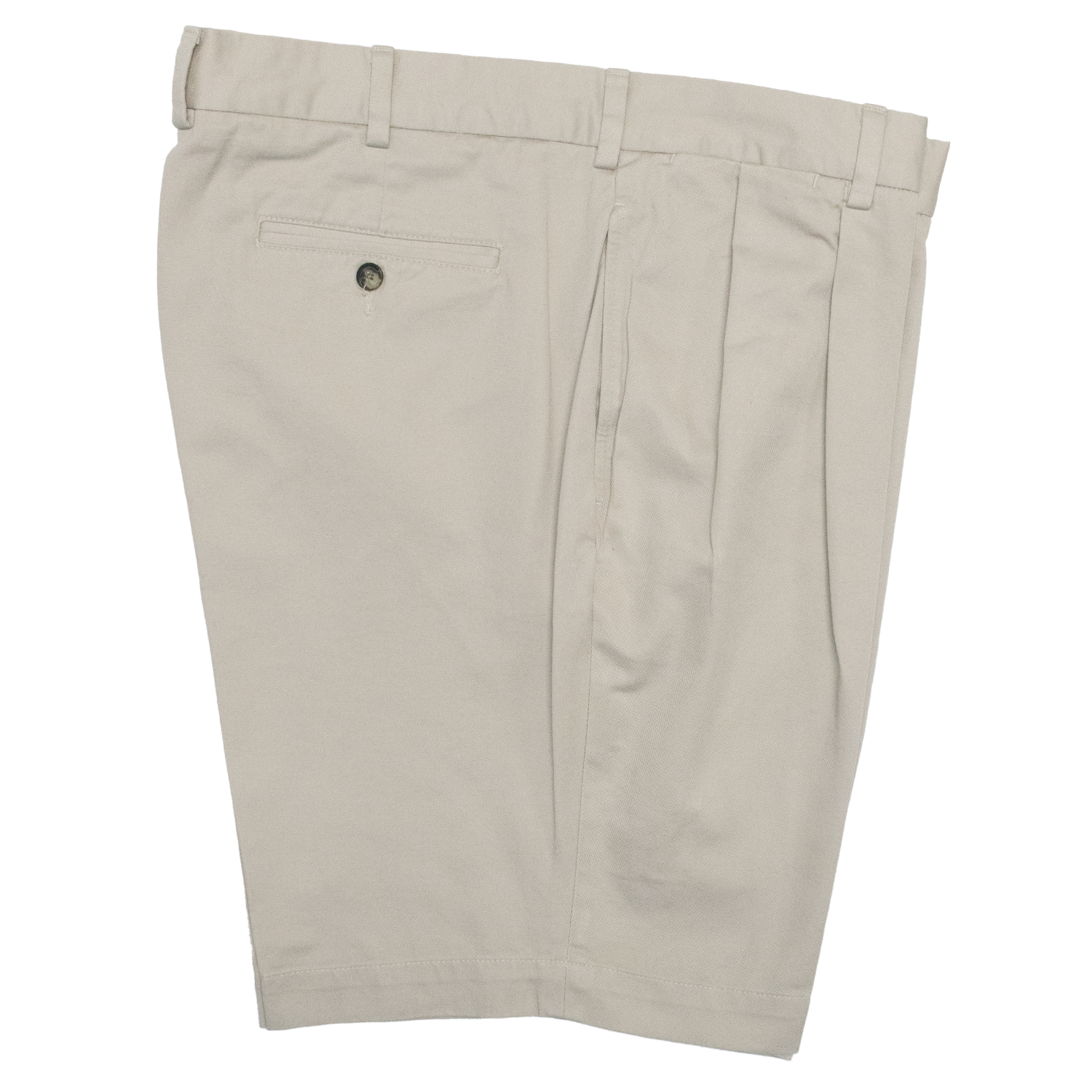 Stone Pleated Combed Cotton Shorts - Classic Fit