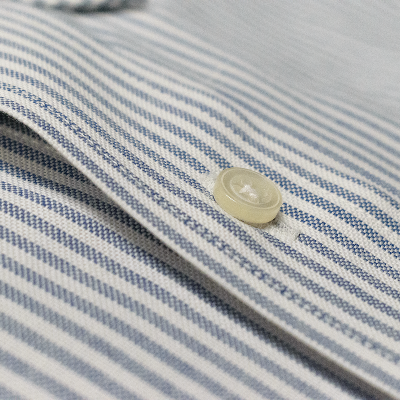 Morris & King Blue / White Stripe Oxford Button Down Shirt - Classic Fit