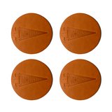 Lowcountry Pennant Leather Coaster Set