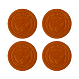 Mahogany Bridle M&K Logo Leather Coaster Set