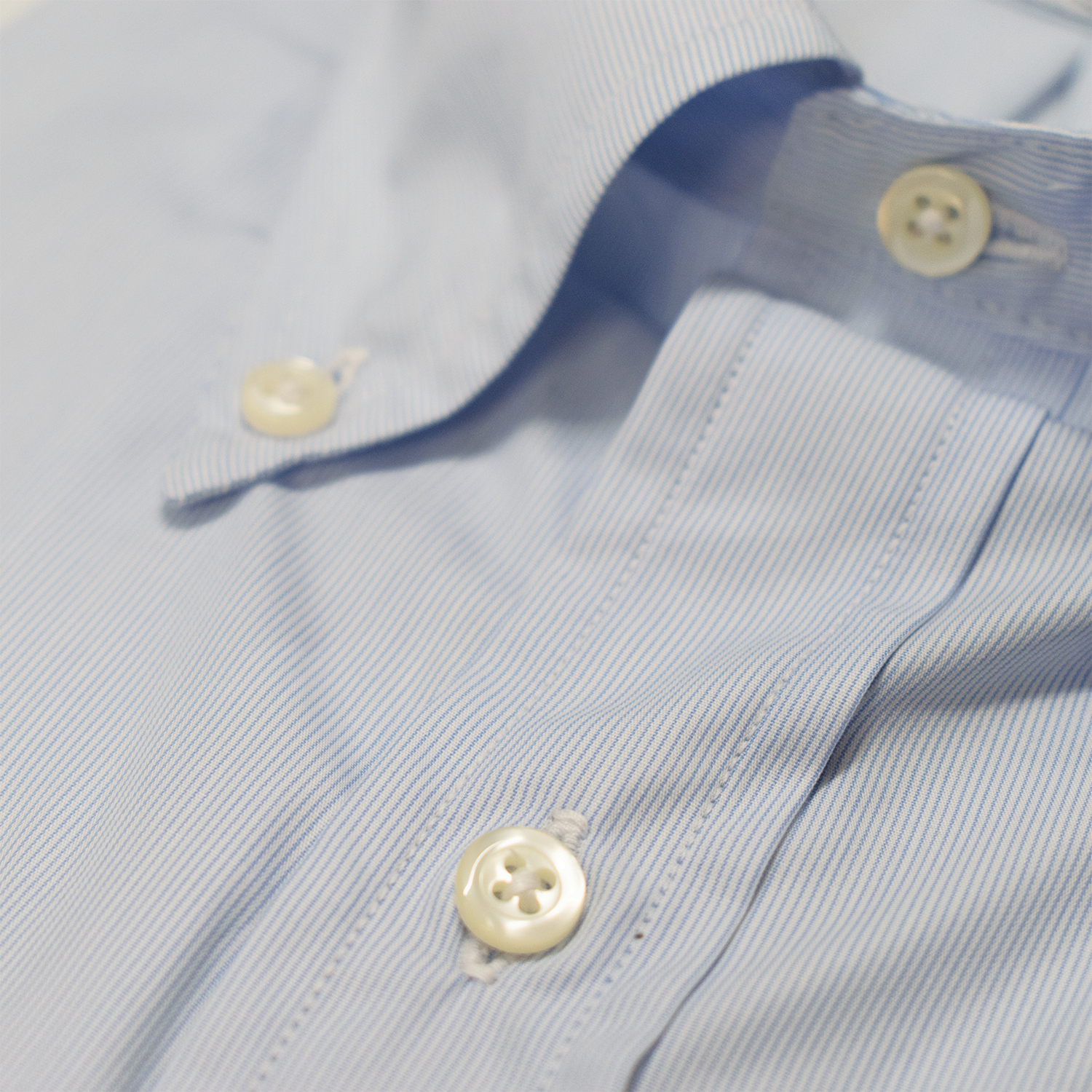 Light Blue Mini Stripe Button Down Shirt - Made To Order