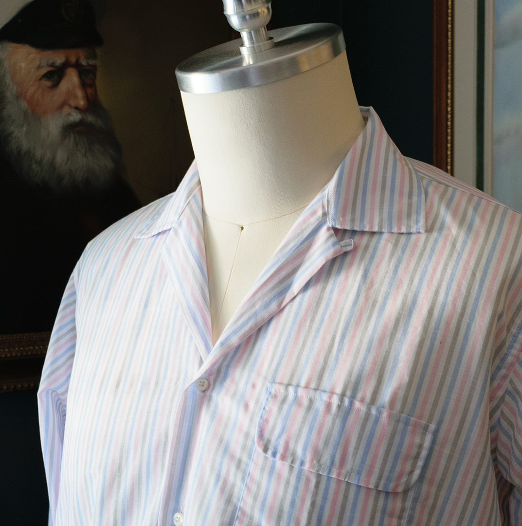 Beige / Olive / Blue / Pink Stripe Summer Camp Shirt - Made To Order