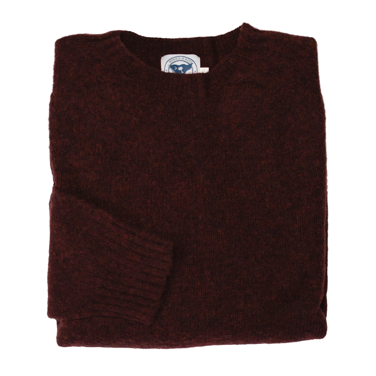 Beetroot Brushed Scottish Shetland Wool Sweater