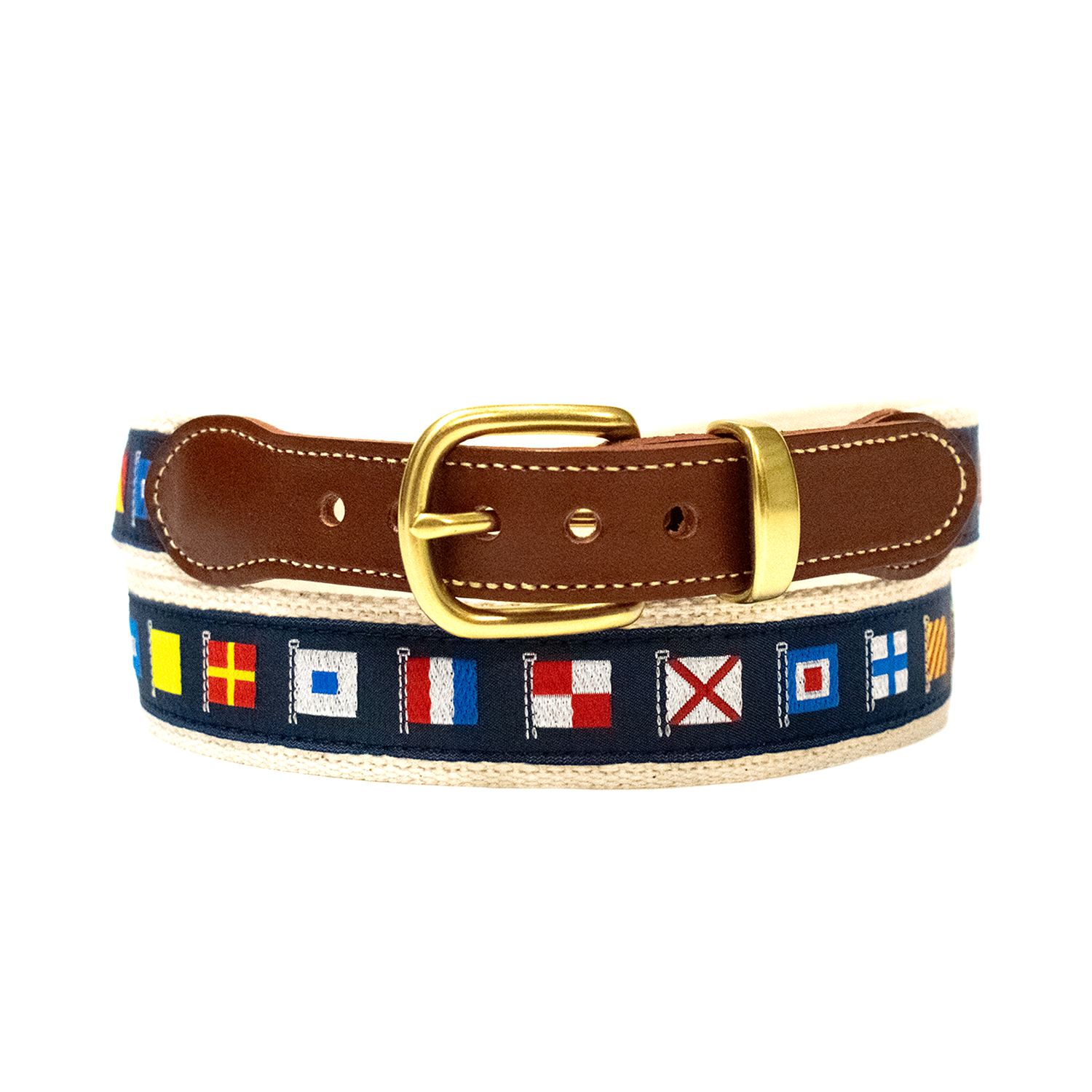 Natural Nautical Flag Belt