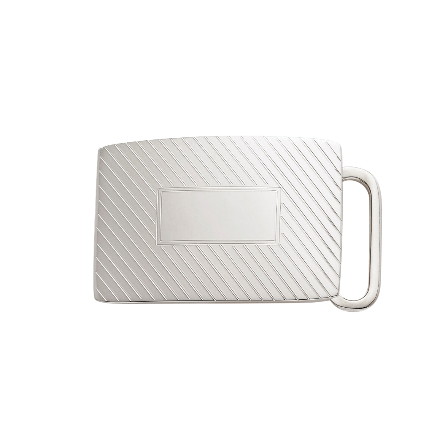 1" Ribbed Belt Buckle - Sterling Silver