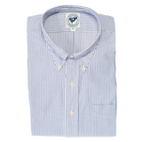 Morris & King Navy / White Seersucker Button Down Shirt - Classic Fit