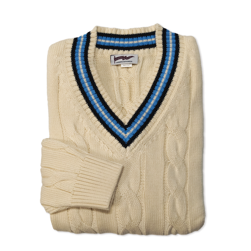 Navy / Light Blue / Cream Classic Cricket Sweater