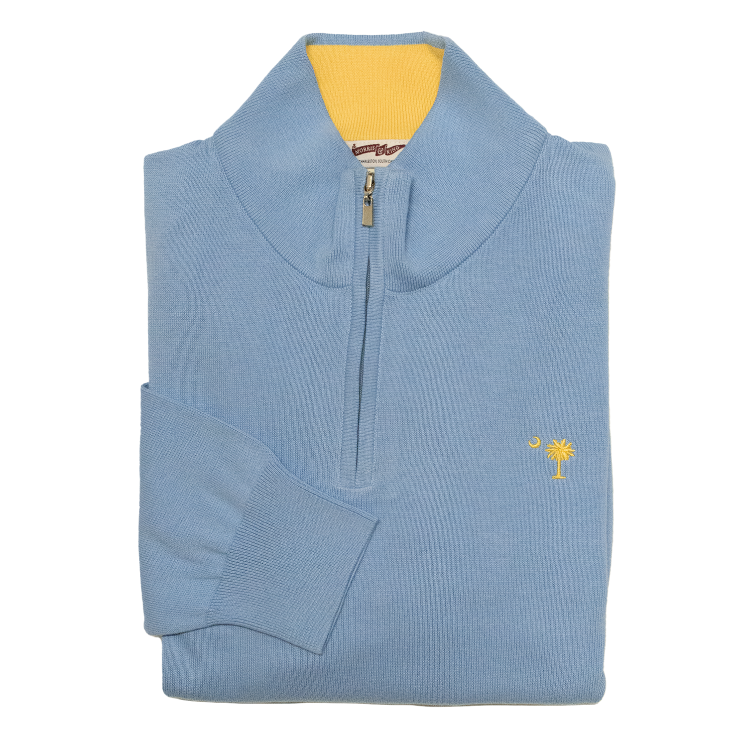 Light Blue Lightweight Quarter Zip Sweater