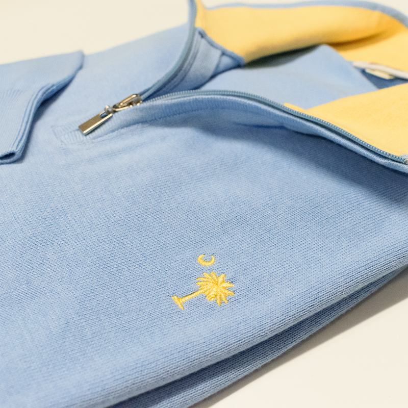 Light Blue Lightweight Quarter Zip Sweater