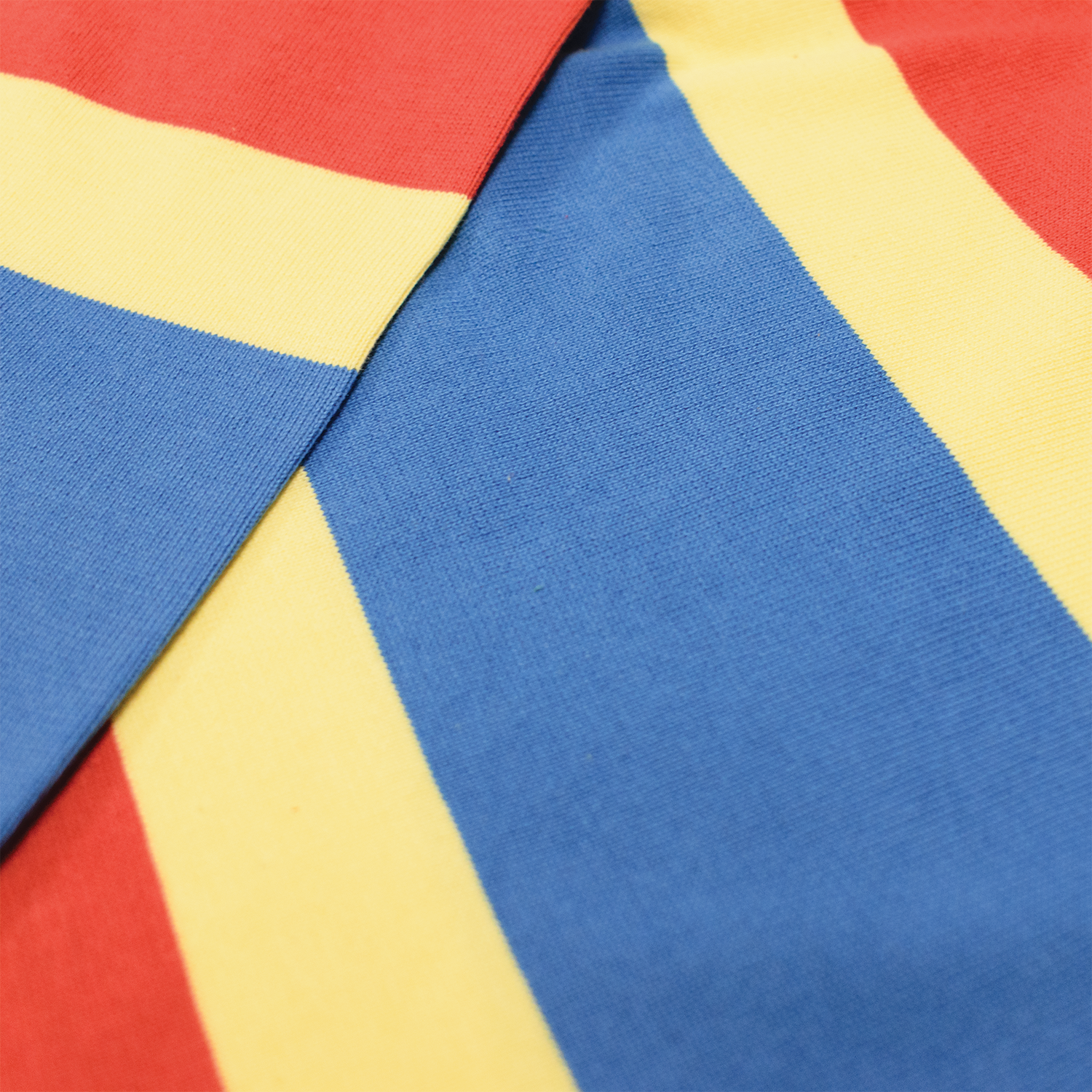 Blue / Sand / Coral Stripe Rugby Shirt - Regular Fit