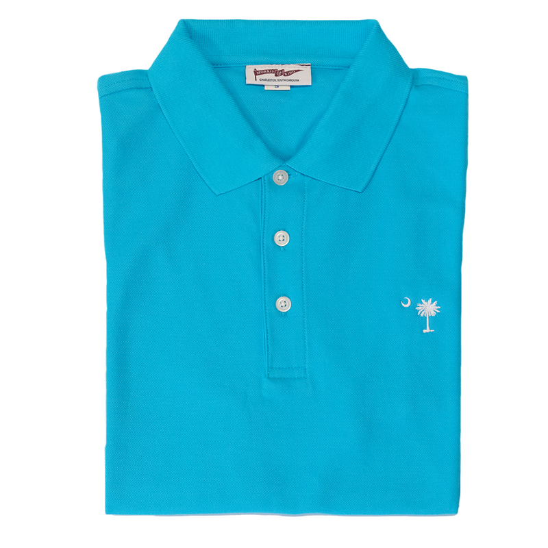 Blue Palmetto & Crescent Pique Polo