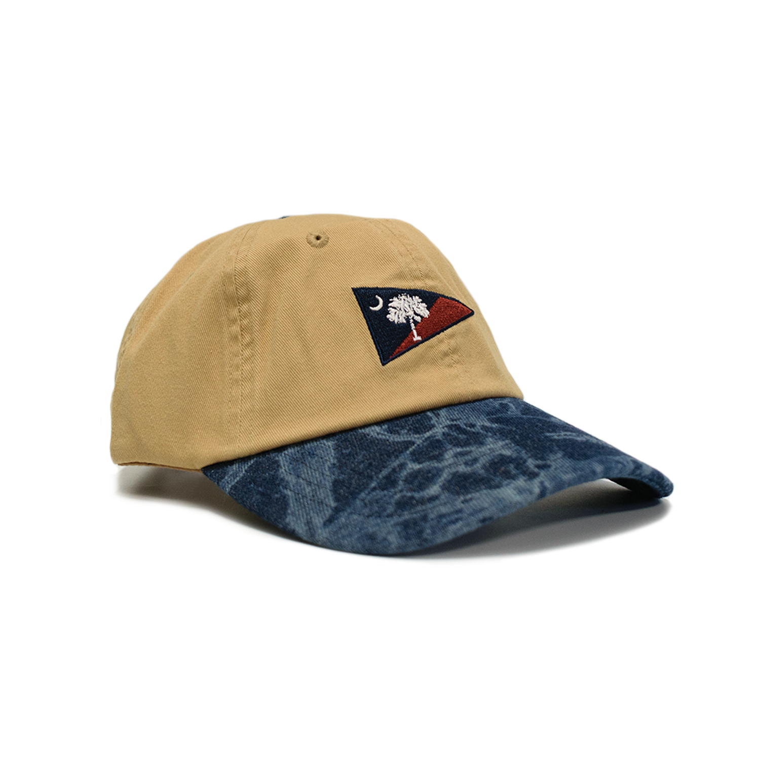 Khaki / Washed Navy Palmetto & Crescent Burgee Hat