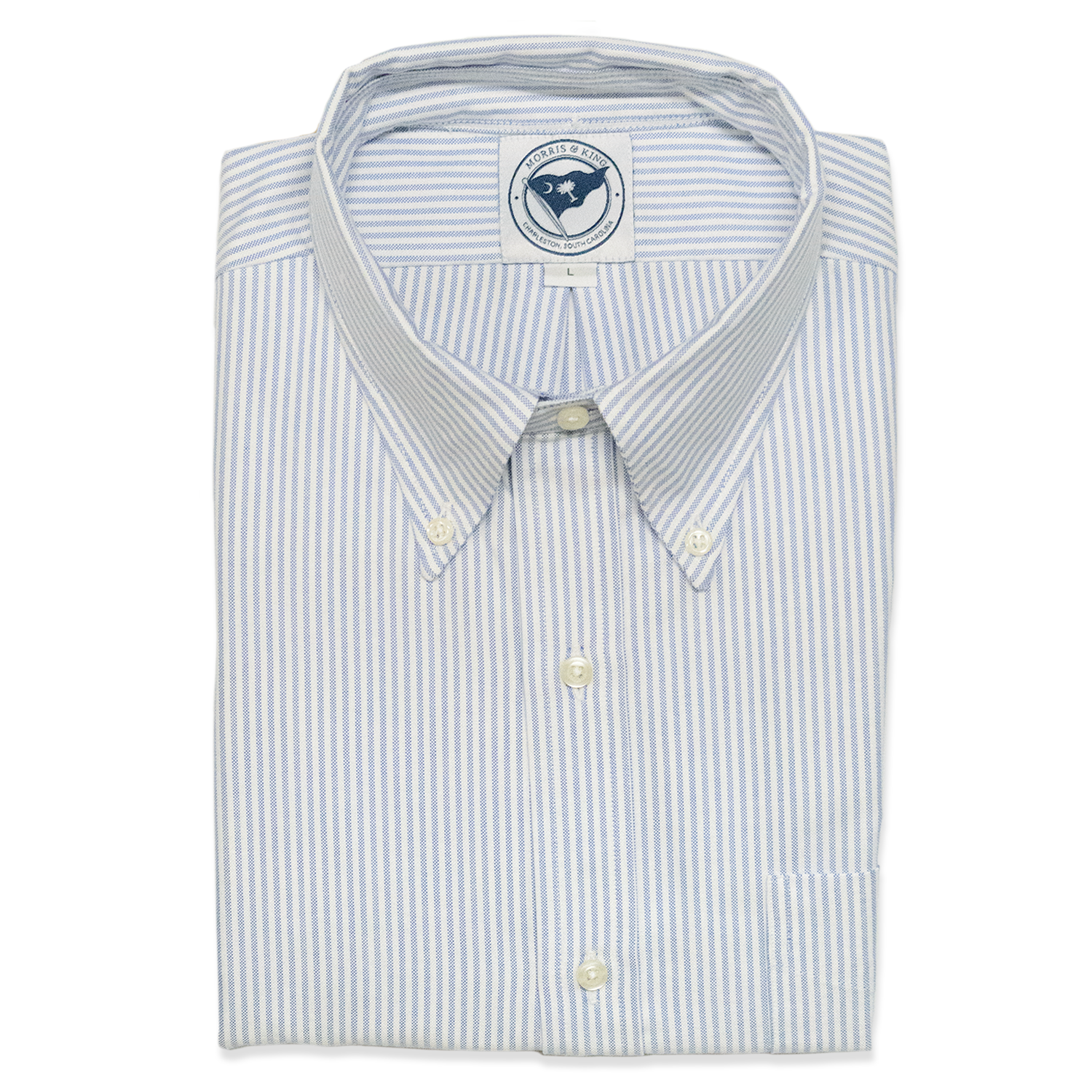 Blue / White Stripe Cambridge Oxford Button Down Shirt - Classic Fit