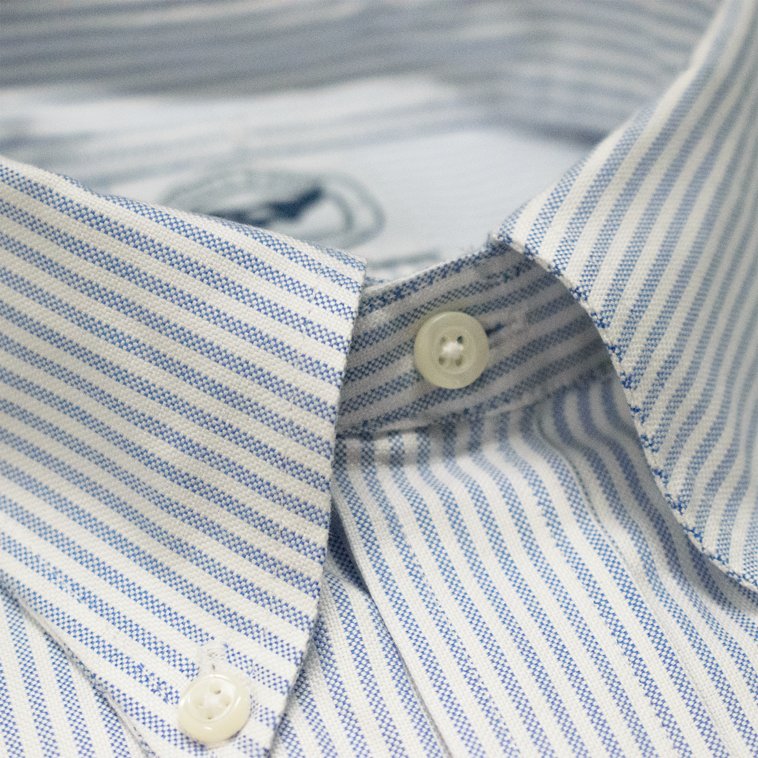 Blue / White Stripe Cambridge Oxford MTO Button Down Shirt - Classic Fit