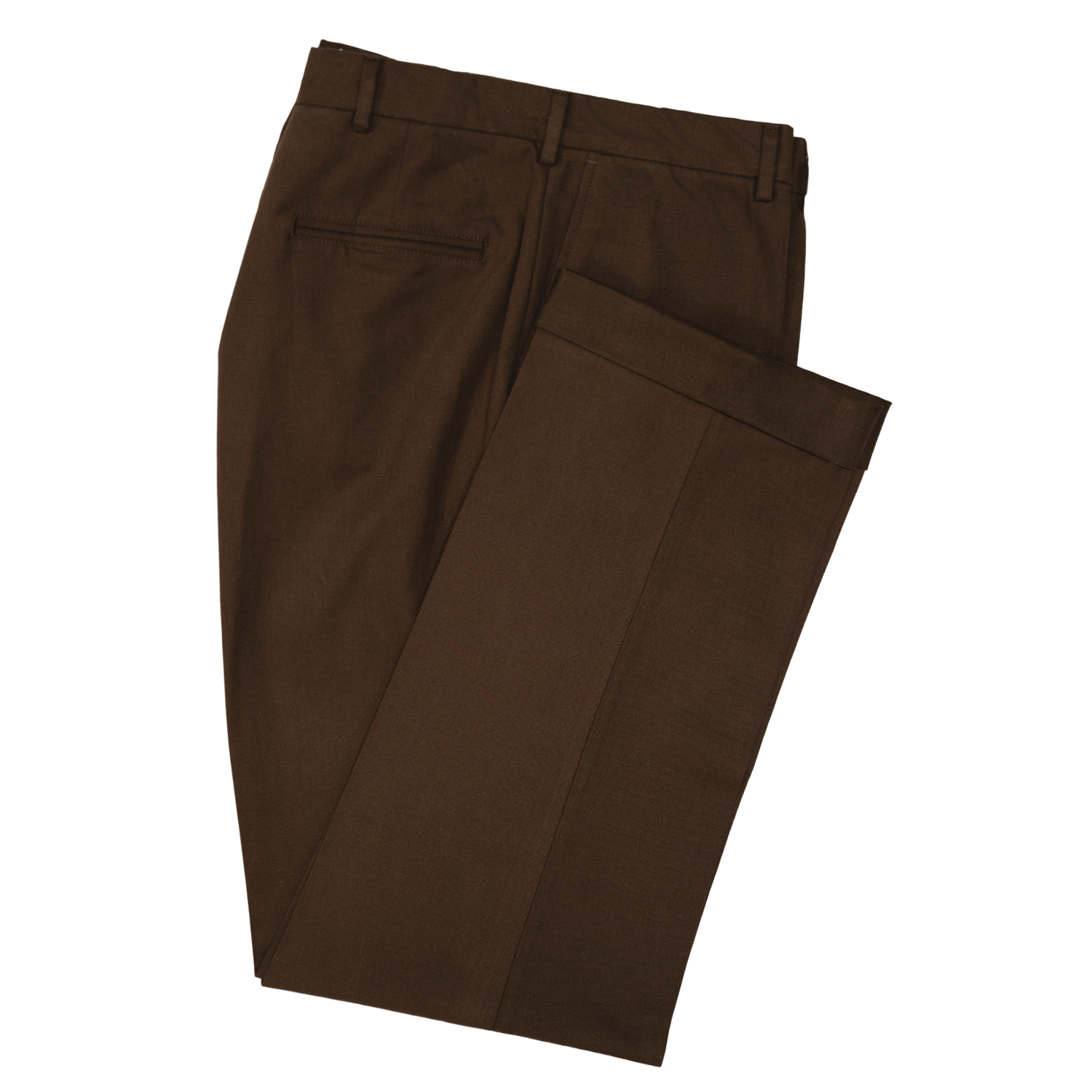 Coffee Brushed Canvas Pants - Classic Fit