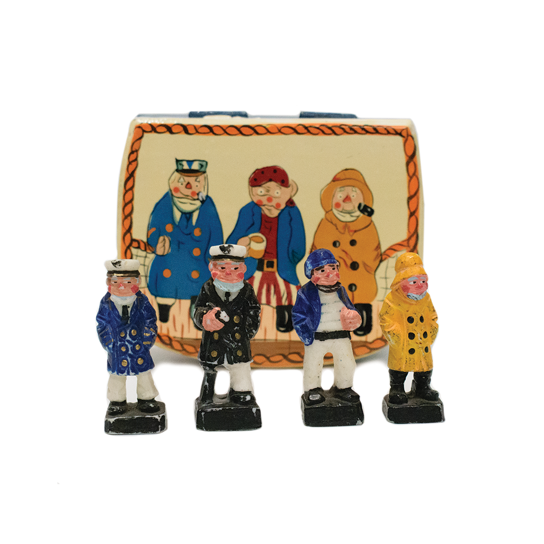 Sailor Figurines & Hand Painted Box (1950s)