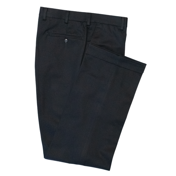 Navy Cotton Twill Trousers - Classic Fit