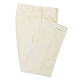 Stone Cotton Twill Trousers - Classic Fit