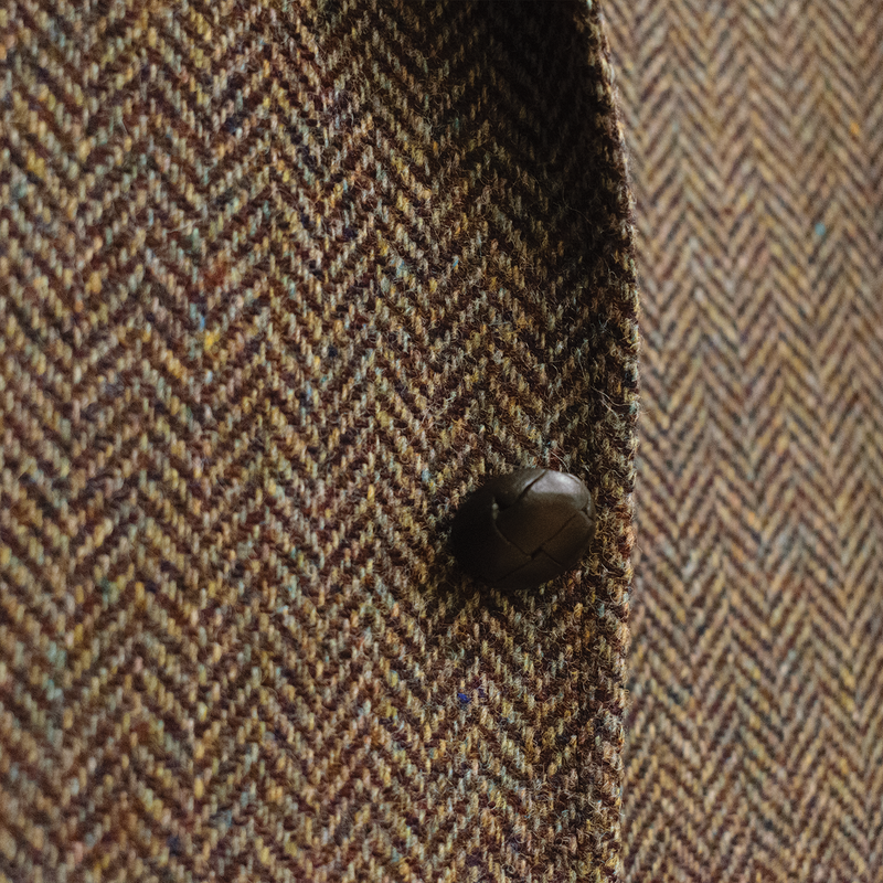 Brown & Olive / Blue Melange Herringbone Sport Coat