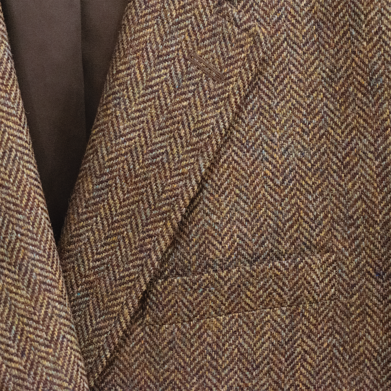 Brown & Olive / Blue Melange Herringbone Sport Coat