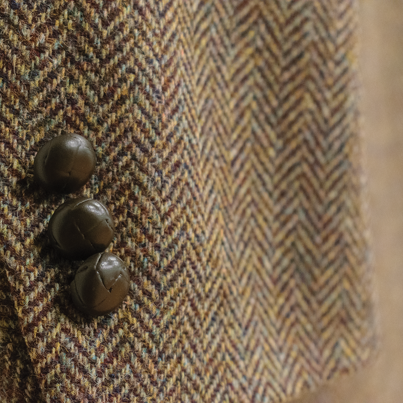 Brown & Olive / Blue Melange Herringbone Sport Coat
