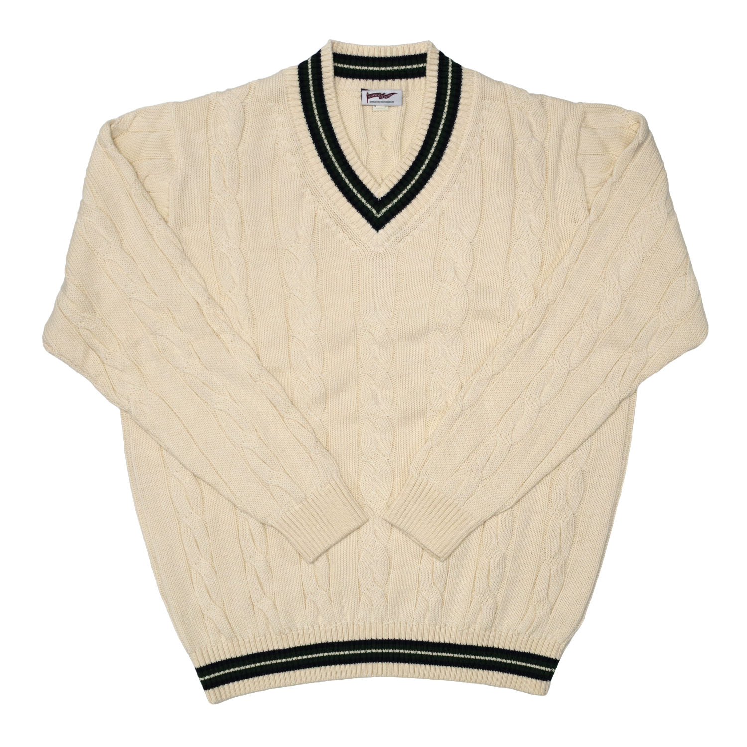 Cream / Navy / Dark Green Classic Cricket Sweater