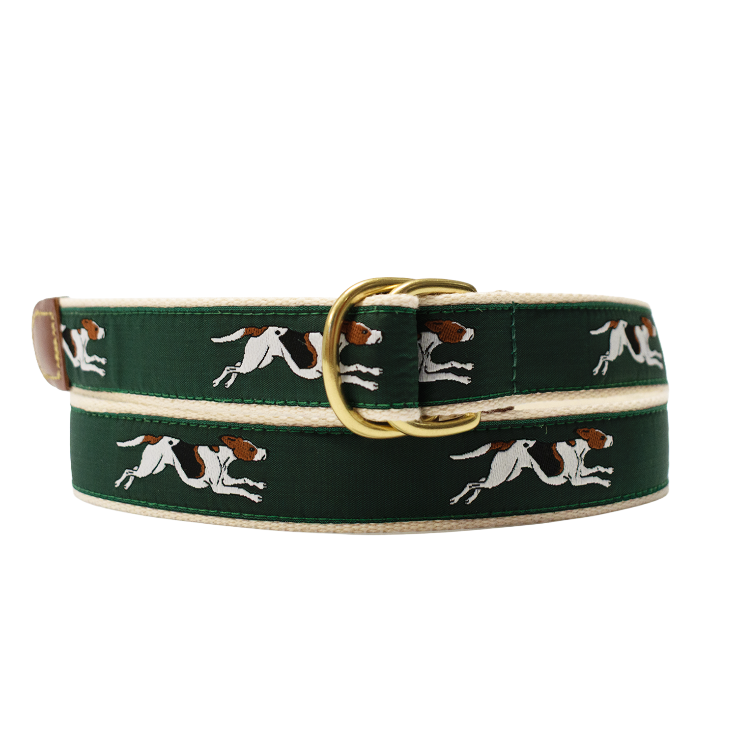 Natural Hunting Hound D-Ring Belt