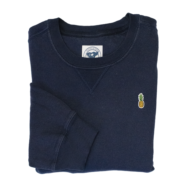 Dark Navy Garment Dyed Pineapple Crewneck