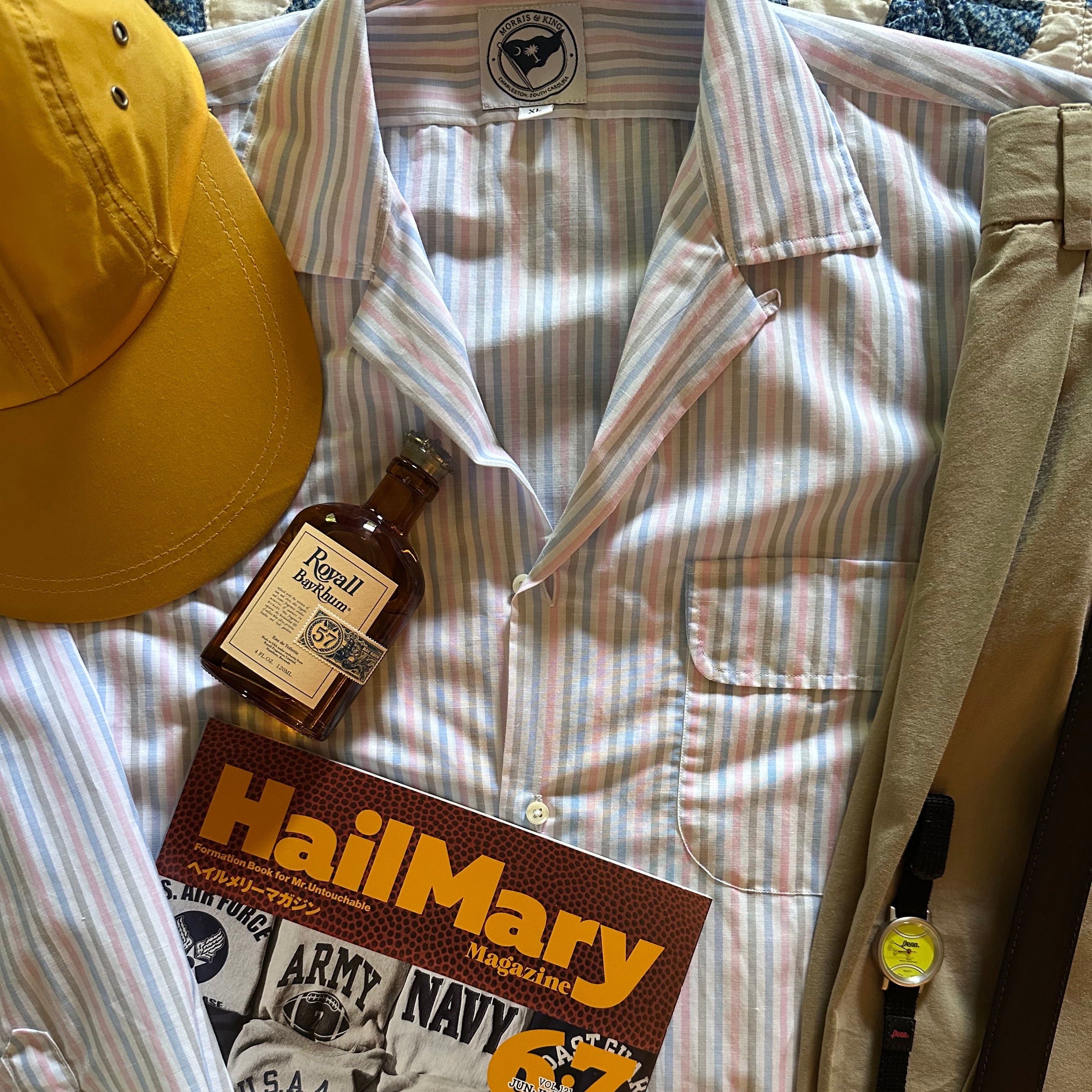 Beige / Olive / Blue / Pink Stripe Summer Camp Shirt - Made To Order