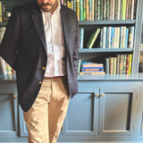 Dark Khaki Combed Cotton Pants - Classic Fit