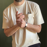 Ecru Combed Cotton Pocket T-Shirt