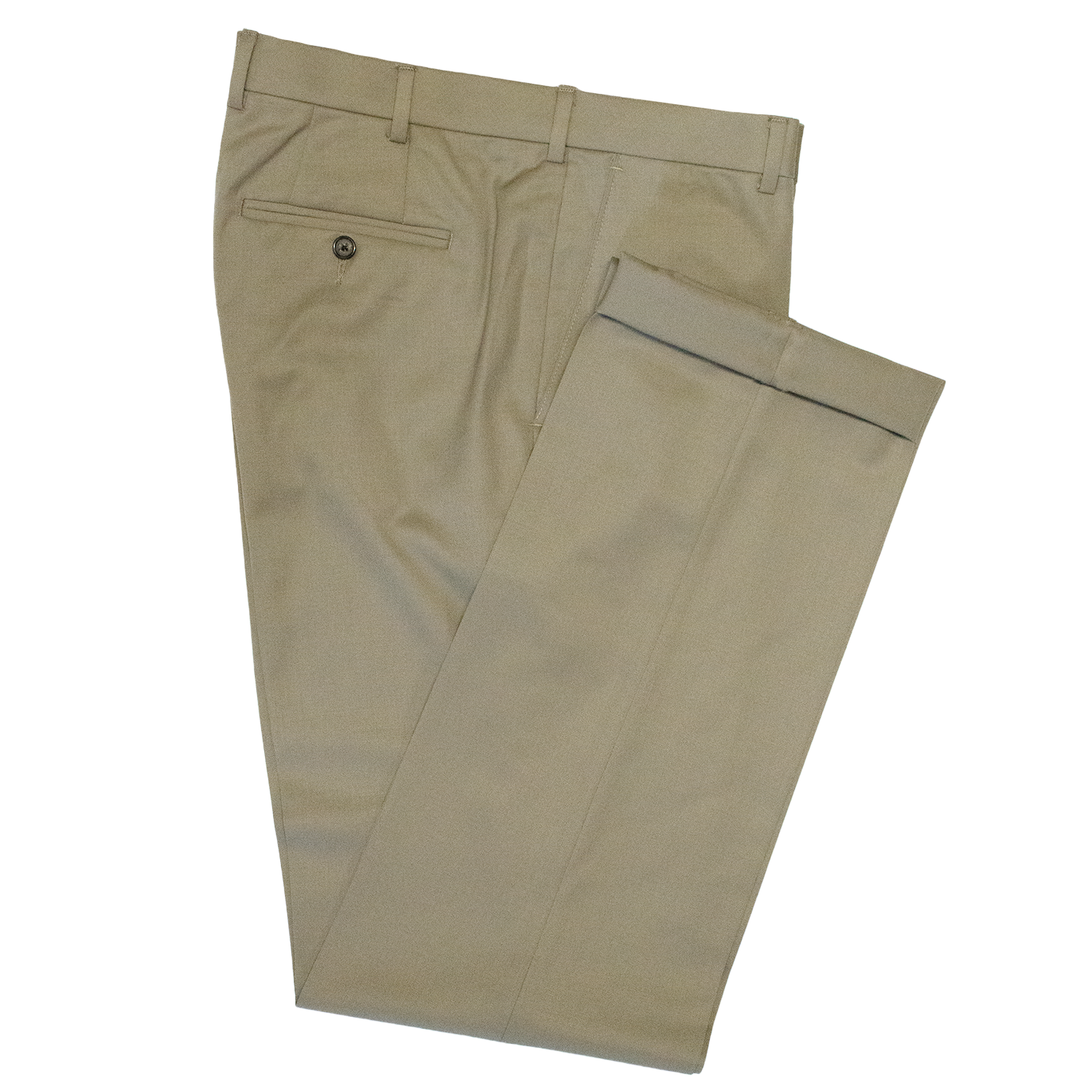Tan Gabardine Trousers - Classic Fit