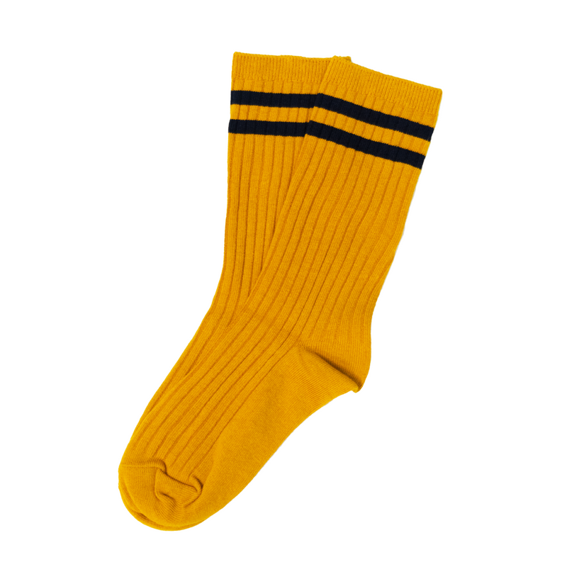 Gold/Navy Stripe Socks