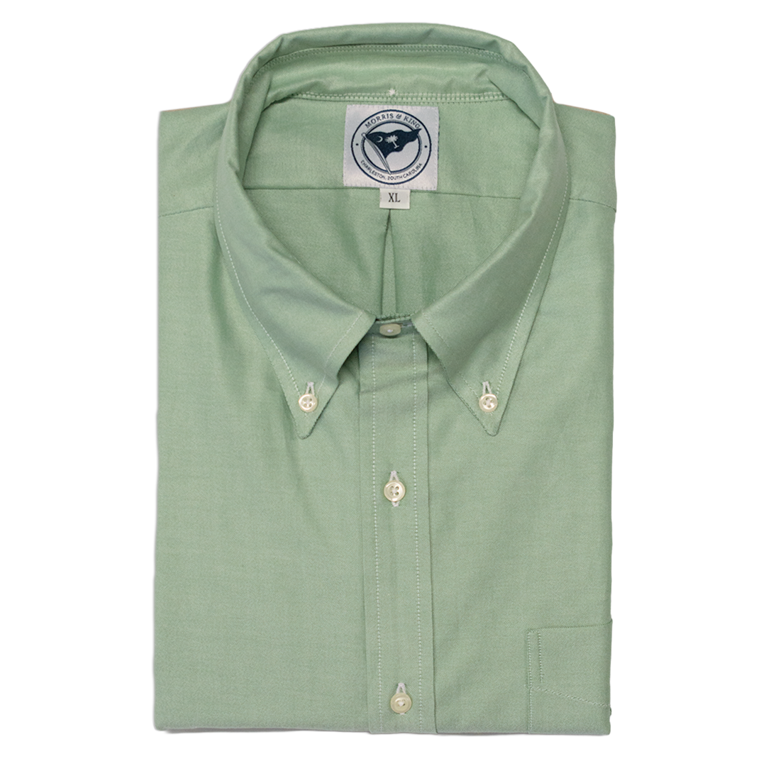 Green Six Button Oxford Button Down Shirt - Traditional Fit