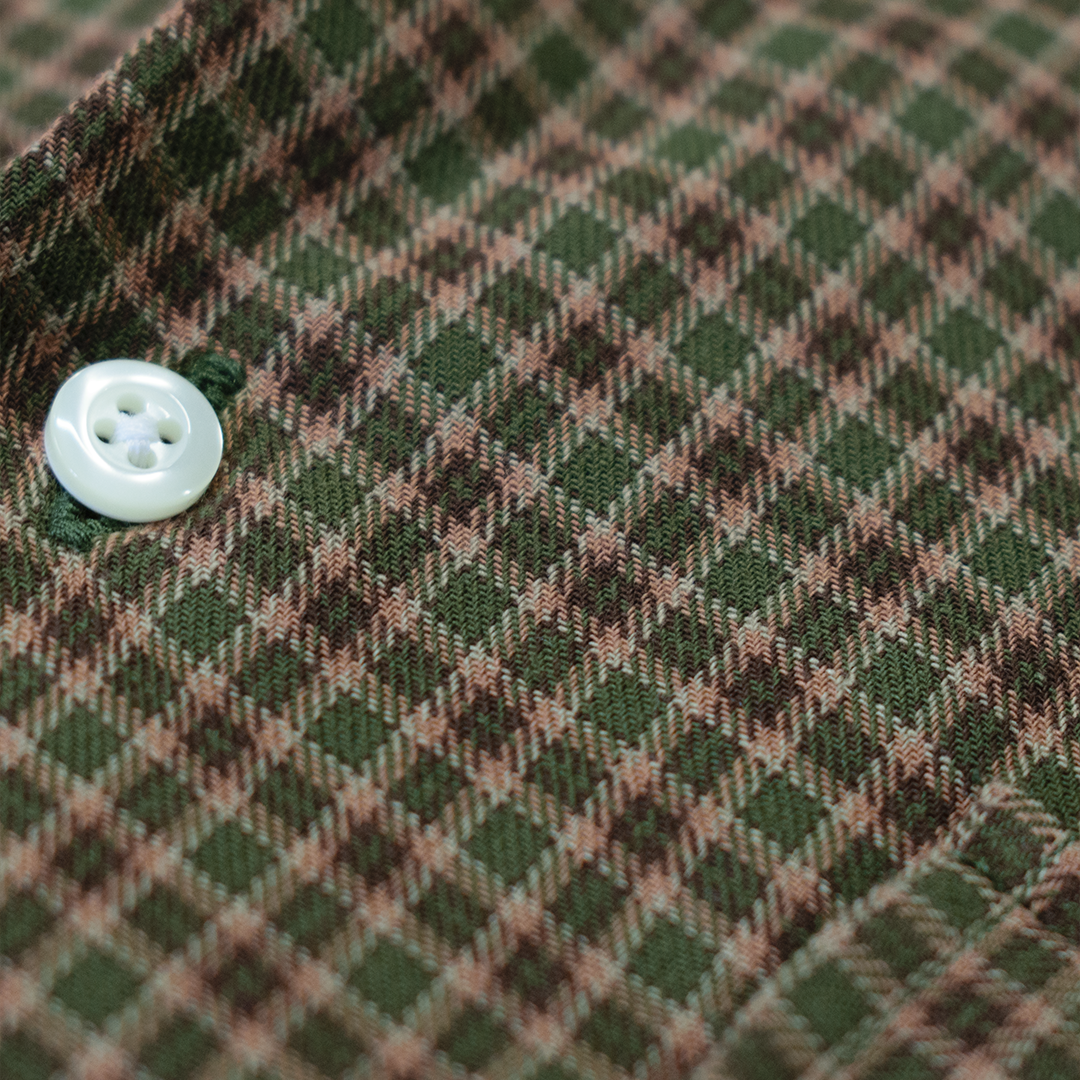 Hunter / Chocolate Plaid Camp Shirt - Made To Order