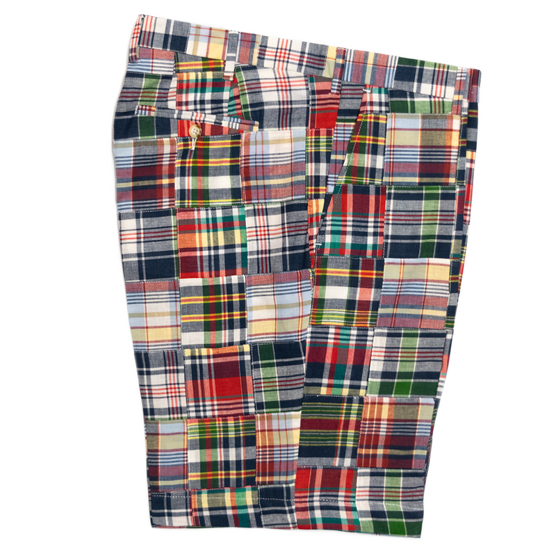 Green Patch Madras Shorts - Classic Fit