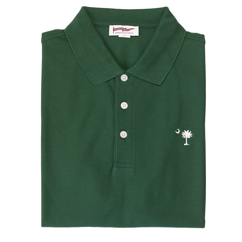 Hunter Green Palmetto & Crescent Pique Polo