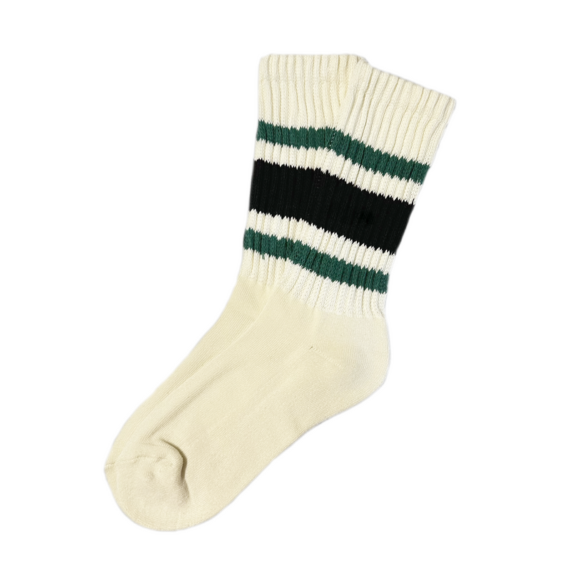 Green/Black Stripe Knit Tube Socks