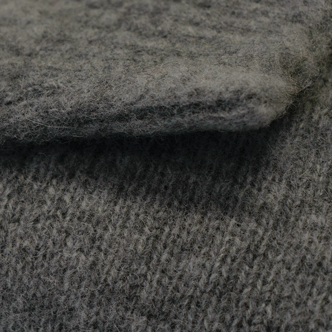 Medium Grey Brushed Scottish Shetland Wool Sweater