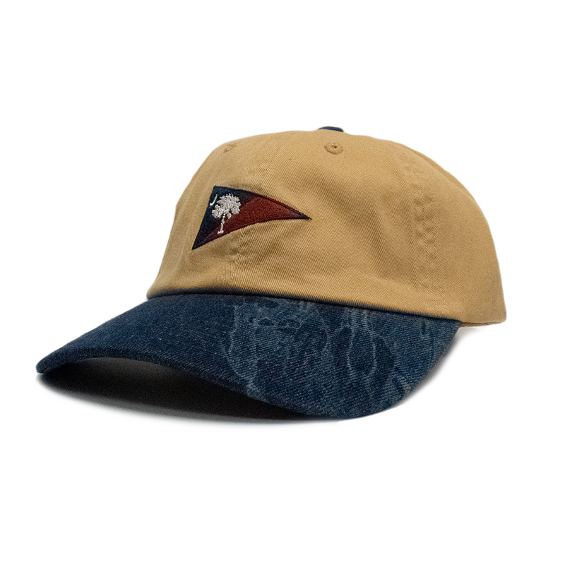 Khaki / Washed Navy Palmetto & Crescent Burgee Hat