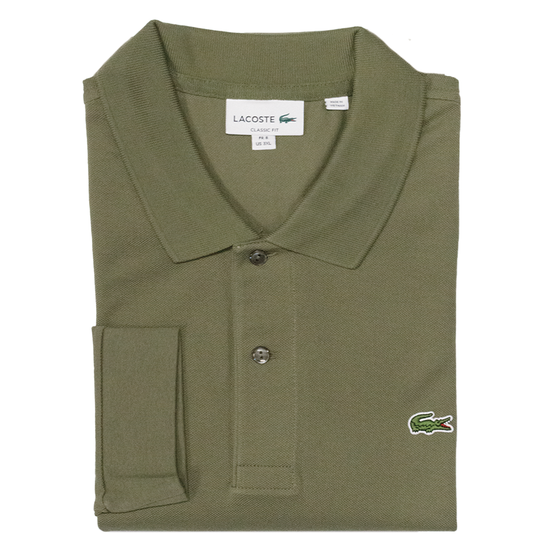 Khaki Green Original L.12.12 Long Sleeve Polo