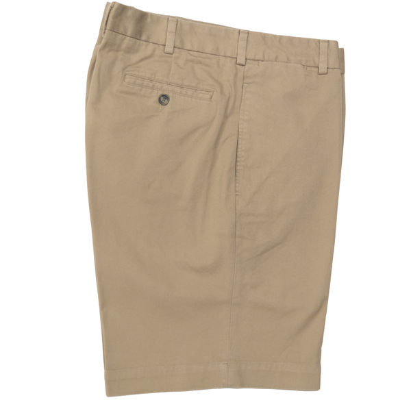Khaki Combed Cotton Shorts - Classic Fit