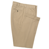 Khaki Combed Cotton Pants - Classic Fit
