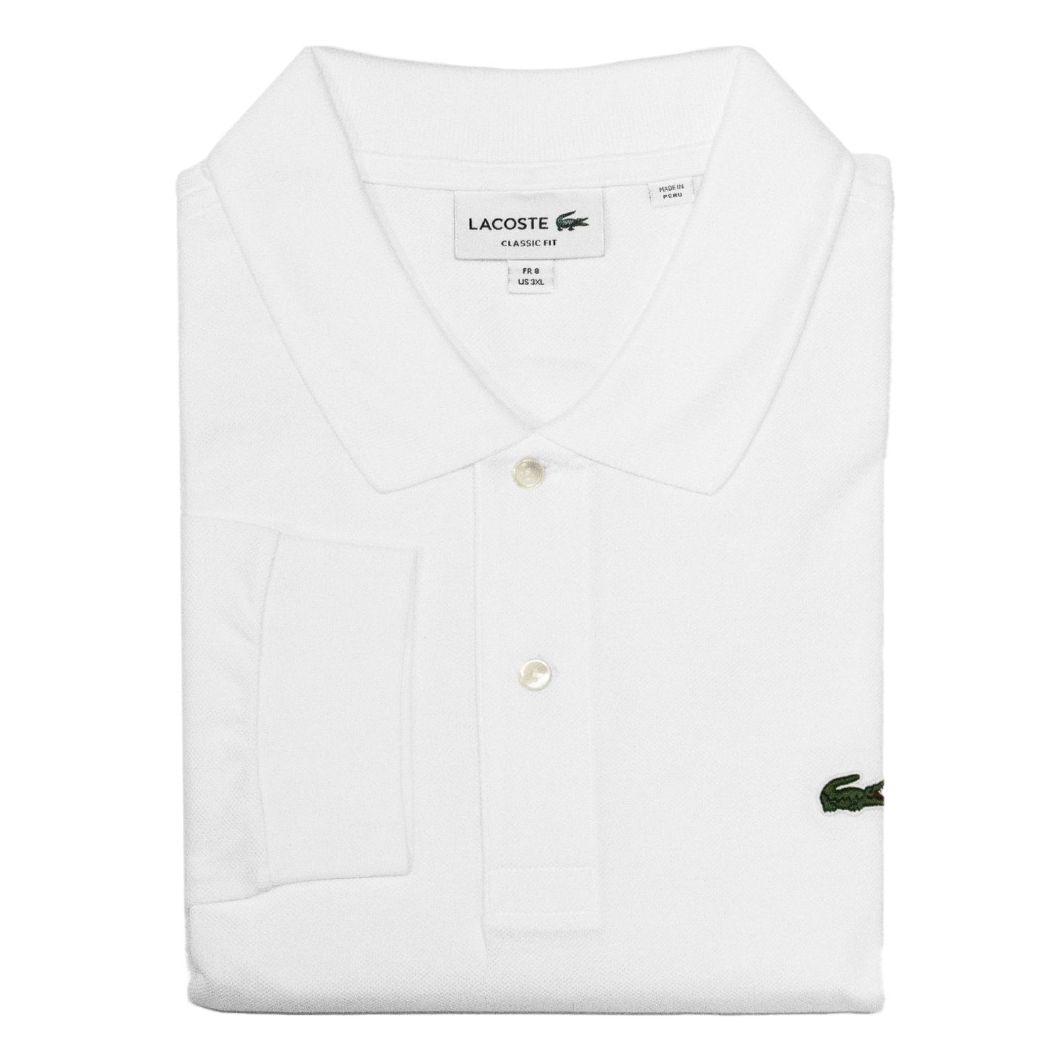 White Original L.12.12 Long Sleeve Polo