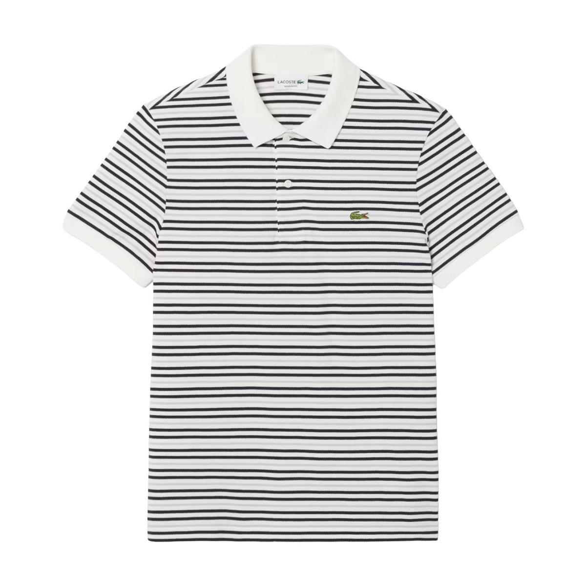 Black / White Stripe Piqué Polo