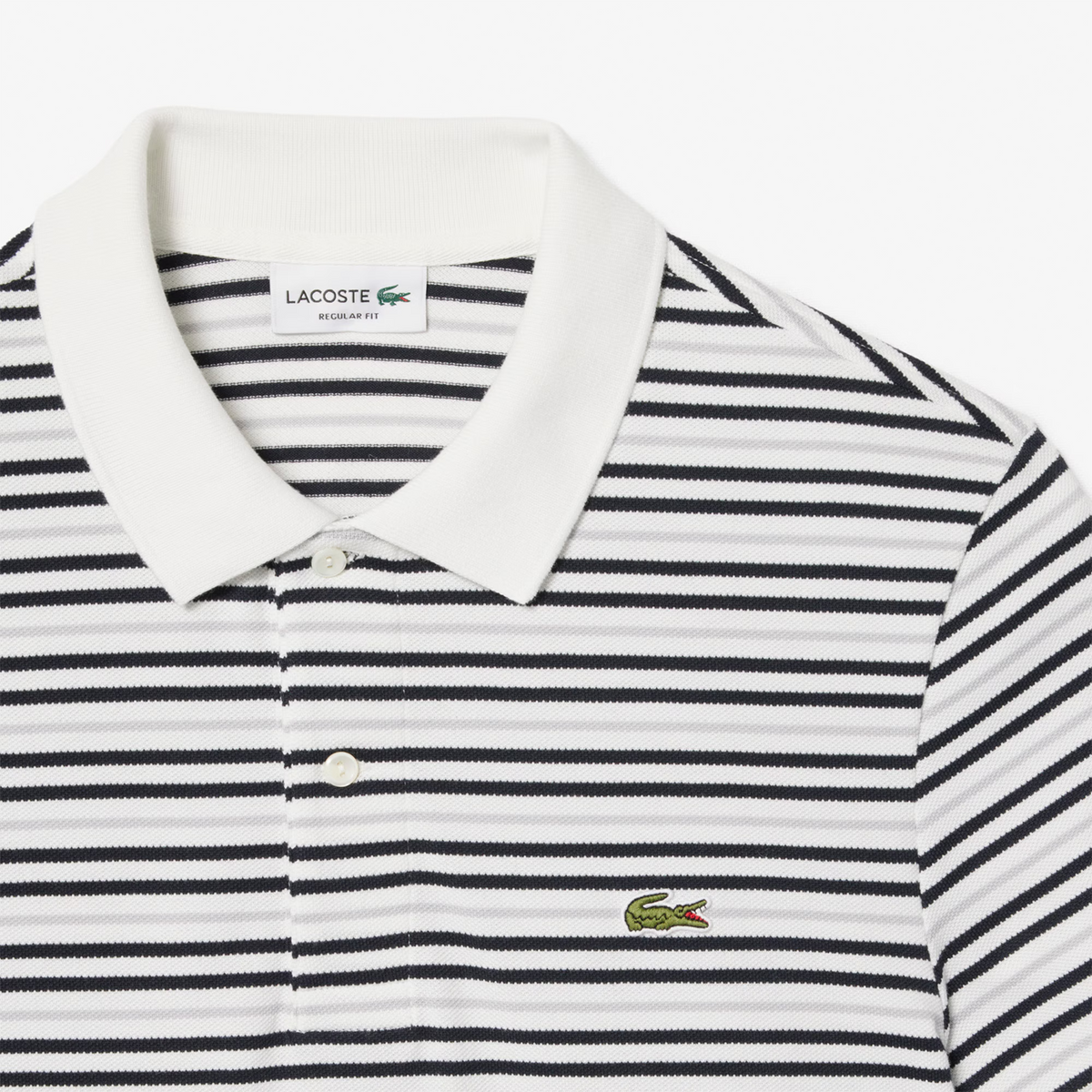 Black / White Stripe Piqué Polo