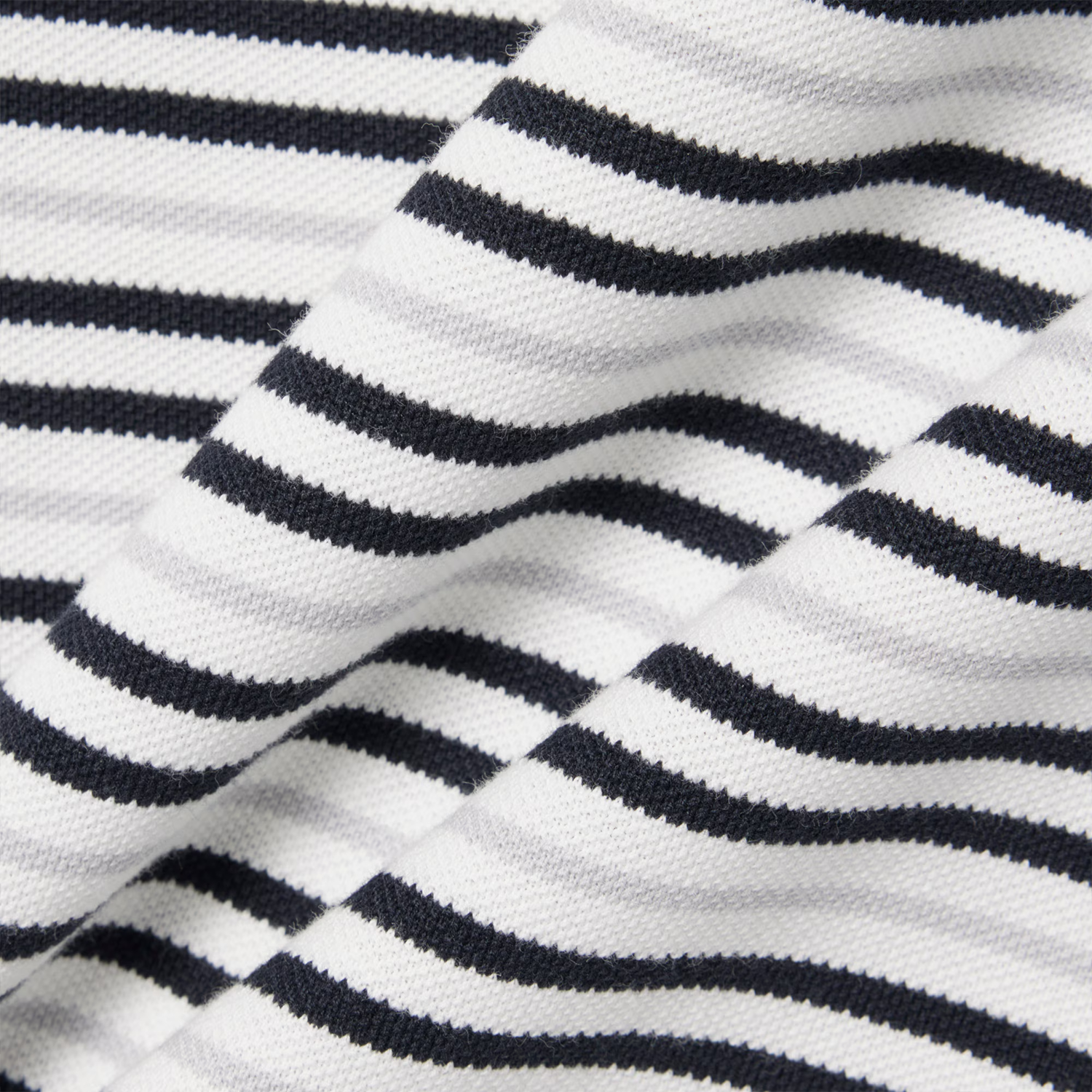 Black / White Stripe Piqué Polo