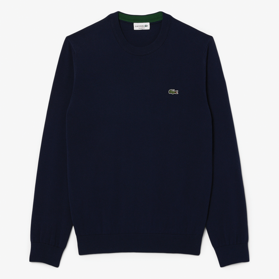 Navy Cotton Crew Neck Sweater