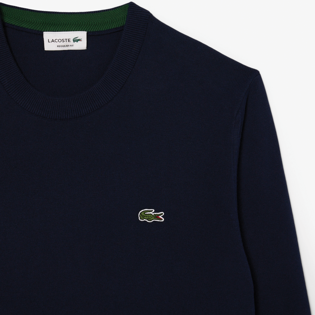Navy Cotton Crew Neck Sweater