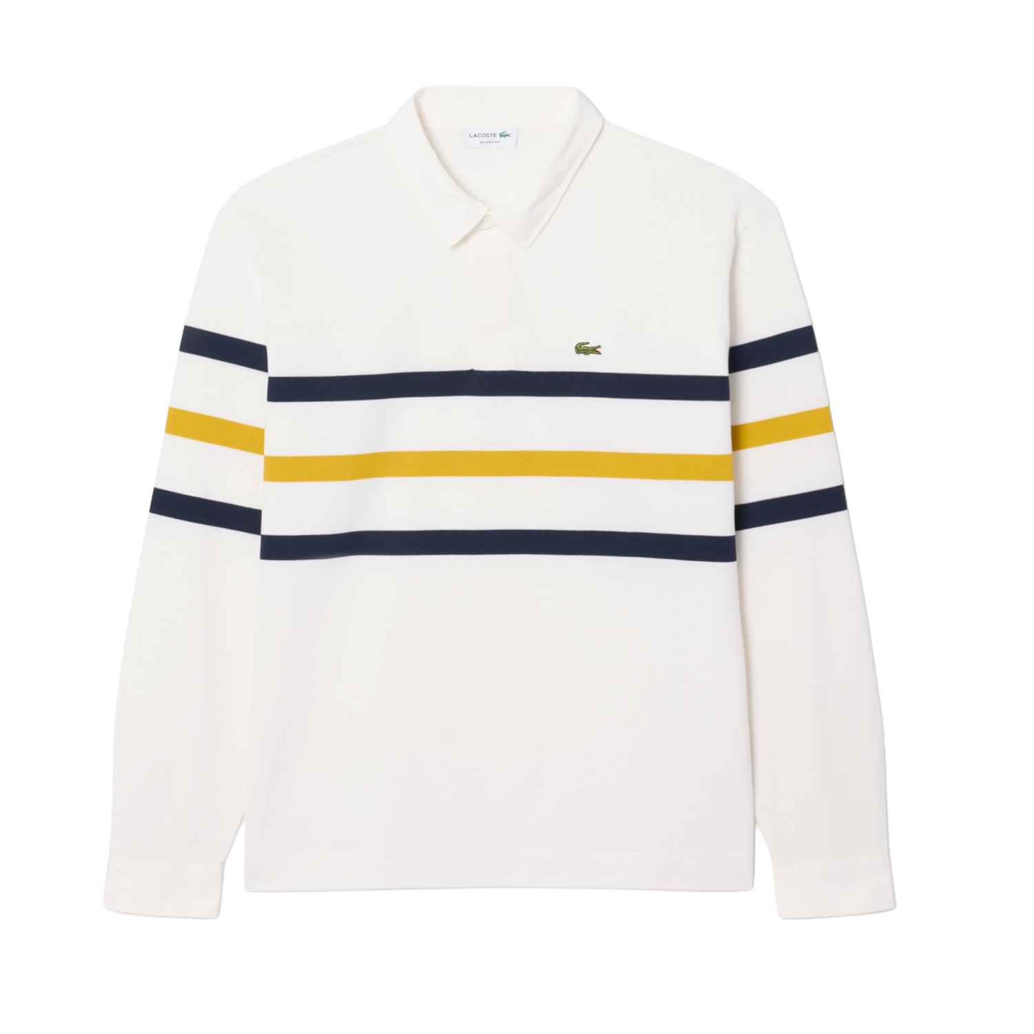 Striped Pique Rugby Polo Shirt